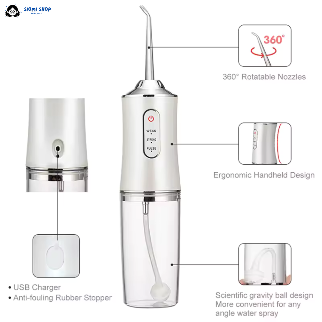 IRRIGADOR BUCAL + LAPIZ BLANQUEADOR DENTAL